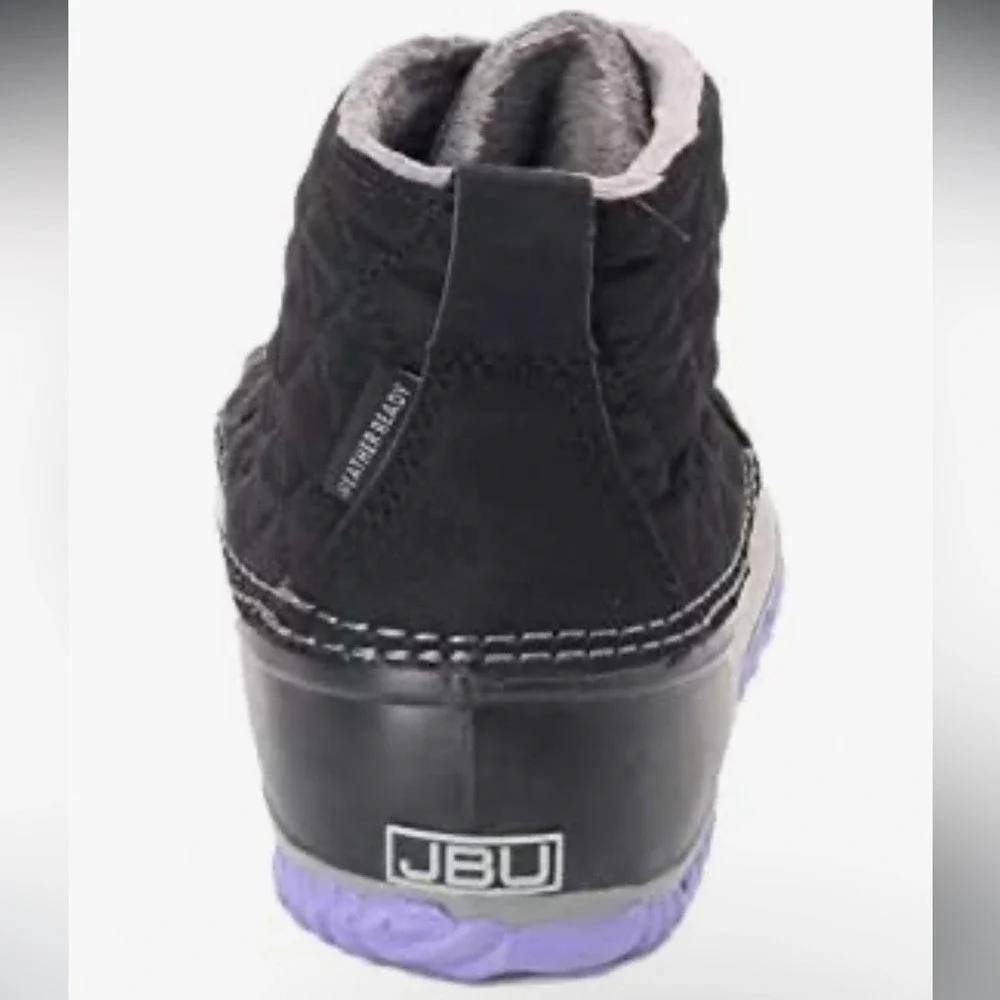 JBU BY JAMBU | Women's Black Nylon/Lilac Nala Weather‎ Ready Rain Boots Size 6.5